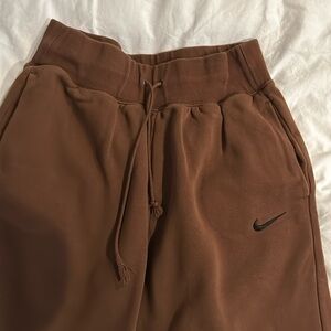 Brown Nike wide leg sweats